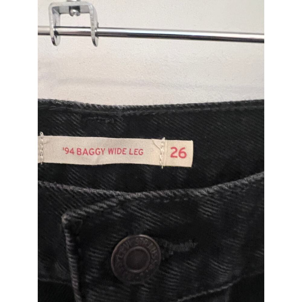 Levi's 94 Baggy Wide Leg Jeans mid-rise 26 Black 90s grunge Streetwear Skater - Picture 5 of 9